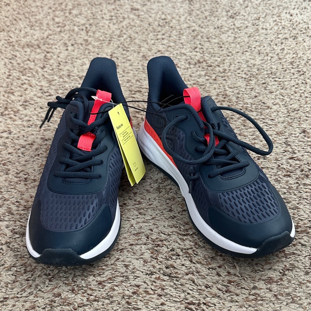 All in Motion Navy White and Salmon Boys Athletic Shoes